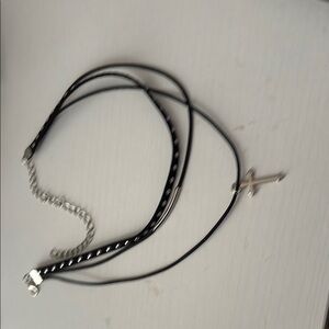 Black and Silver Women's Choker Necklace